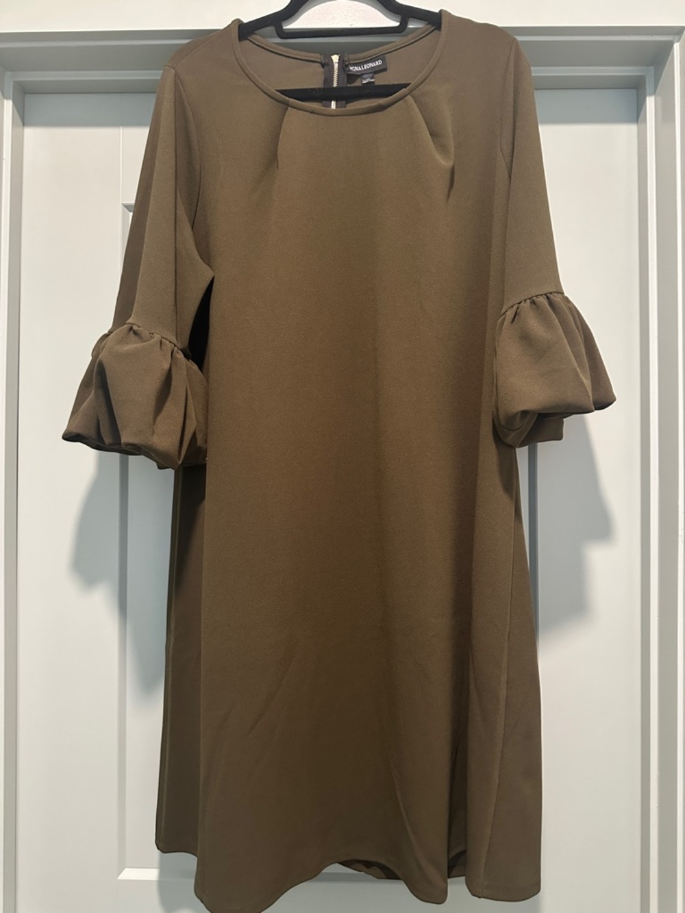 Nina Leonard Ruffle Sleeve Dress